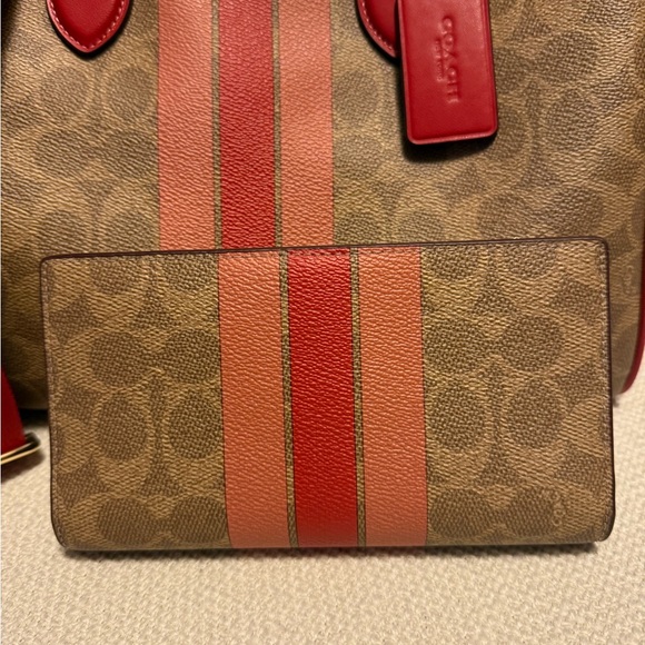 Rowan Large Satchel Bag In Signature Canvas With Stripe - Picture 4 of 7